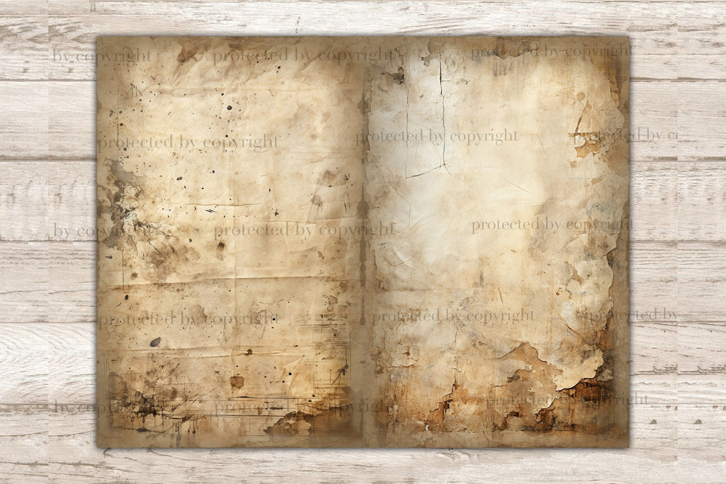 Old Paper Junk Journal Pages | Vintage Paper Background Set - So Fontsy