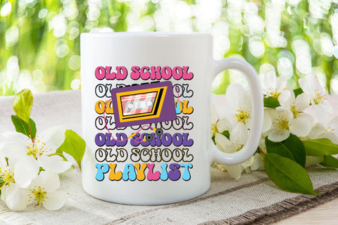 Old School Playlist Cassette Retro PNG Sublimation Rupkotha 