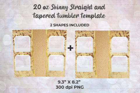 Old Sheet Music Photo 20oz Skinny Tumbler Wrap Template for Sublimation Sublimation Sublimatiz Designs 