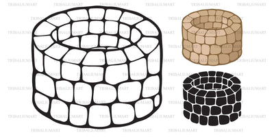 Old stone draw well SVG TribaliumArtSF 