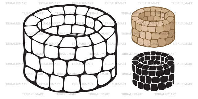 Old stone draw well SVG TribaliumArtSF 