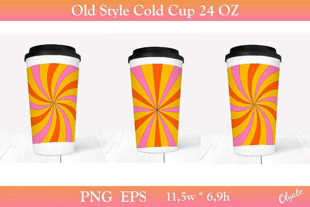 Old Style, Vintage Tumbler PNG. Cold Cup Wrap 24 OZ. SVG Olga Terlyanskaya 