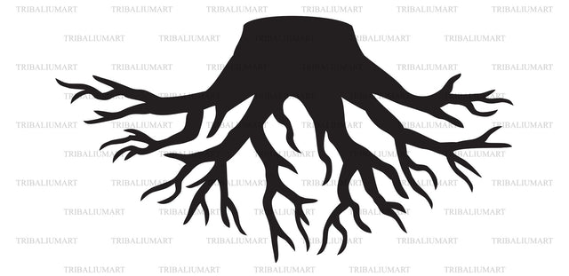 Old tree stump with roots SVG TribaliumArtSF 