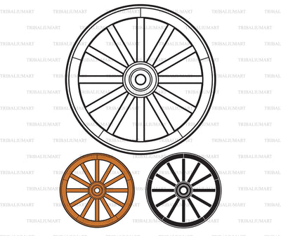 Old wooden wheel SVG TribaliumArtSF 