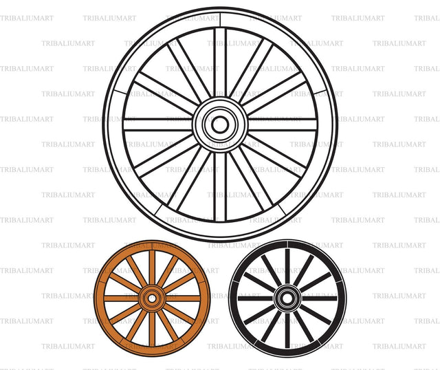 Old wooden wheel SVG TribaliumArtSF 