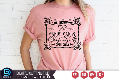Olde fashioned candy canes kringle candy co. open daily SVG, Olde fashioned candy canes kringle candy co. open daily SVG DESIGNISTIC 