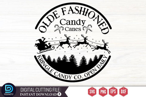 Olde fashioned candy canes kringle candy co. open daily SVG SVG DESIGNISTIC 