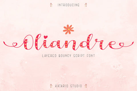 Oliandre | Lovely Layered Bouncy Font Font Katario Studio 