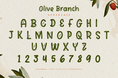 Olive Branch - Display Font Font Alpaprana Studio 
