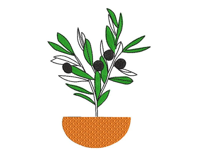 Olive Plant in a pot Machine Embroidery Design Embroidery/Applique DESIGNS Angie 