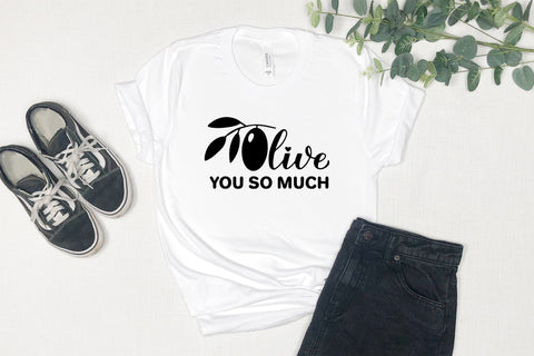 Olive you so much. Funny Valentines quote. Food pun SVG LaBelezoka 