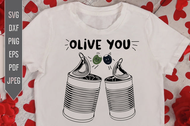 Olive You Svg. I Love You Svg. Valentine's Day Svg. Heart Svg. Love Svg. Valentine's Cricut, Silhouette, dxf, png, eps SVG Mint And Beer Creations 
