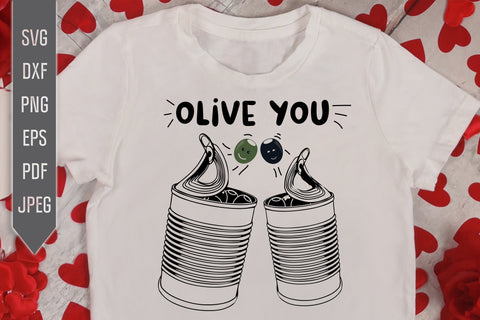 Olive You Svg. I Love You Svg. Valentine's Day Svg. Heart Svg. Love Svg. Valentine's Cricut, Silhouette, dxf, png, eps SVG Mint And Beer Creations 