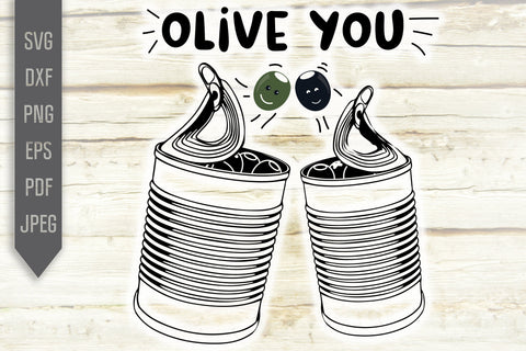 Olive You Svg. I Love You Svg. Valentine's Day Svg. Heart Svg. Love Svg. Valentine's Cricut, Silhouette, dxf, png, eps SVG Mint And Beer Creations 