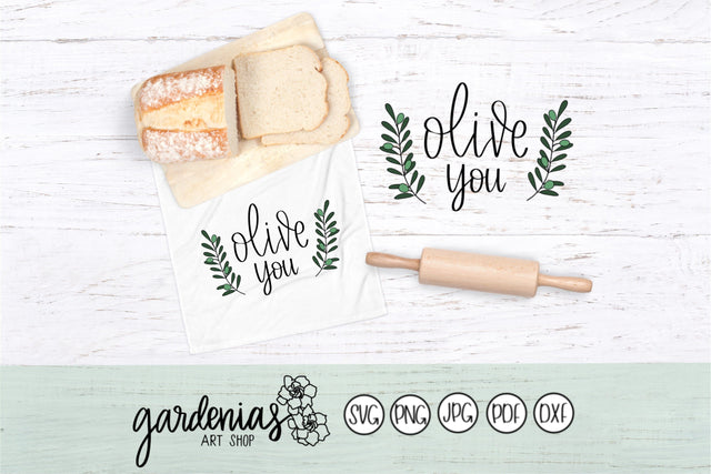 Olive You with Olive Branch SVG Gardenias Art Shop 