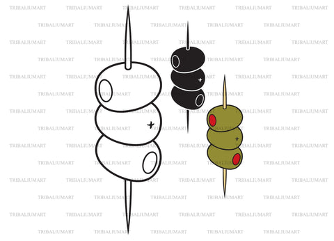 Olives and toothpick SVG TribaliumArtSF 