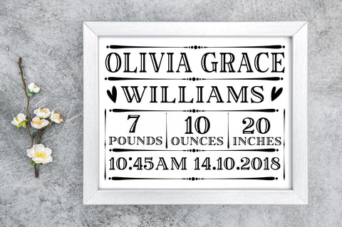 Olivia grace williams 7pounds 10ounces SVG Design SVG Regulrcrative 