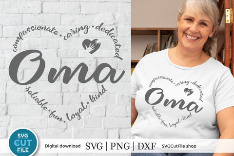 Oma svg, Grandma Oma svg, Oma heart svg SVG SVG Cut File 