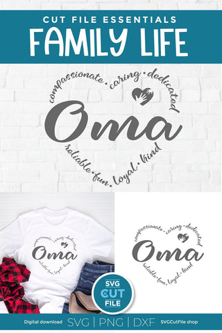 Oma svg, Grandma Oma svg, Oma heart svg SVG SVG Cut File 