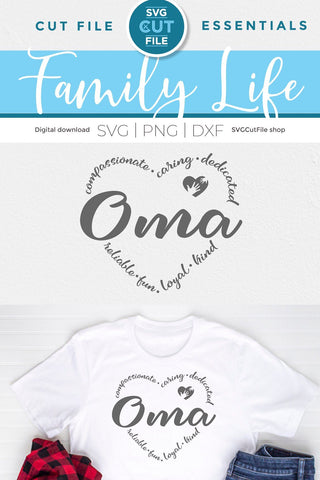 Oma svg, Grandma Oma svg, Oma heart svg SVG SVG Cut File 