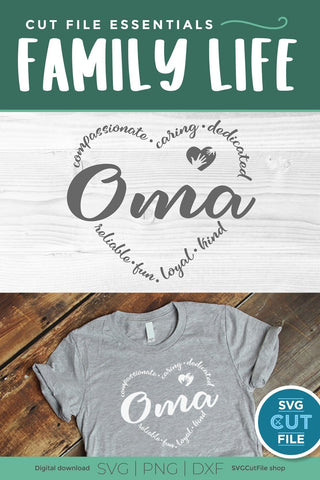 Oma svg, Grandma Oma svg, Oma heart svg SVG SVG Cut File 