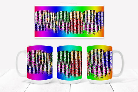 Ombre Black white Stripes mug wrap,Mug Wrap Design,Coffee Mug Template,Ceramic mug,Printable 11oz & 15oz Mug Sublimation Wrap,Stripes Mug Sublimation ArtStudio 