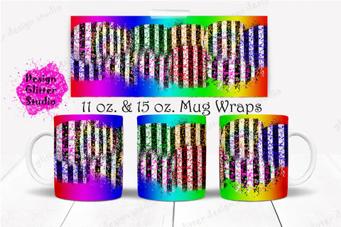 Ombre Black white Stripes mug wrap,Mug Wrap Design,Coffee Mug Template,Ceramic mug,Printable 11oz & 15oz Mug Sublimation Wrap,Stripes Mug Sublimation ArtStudio 