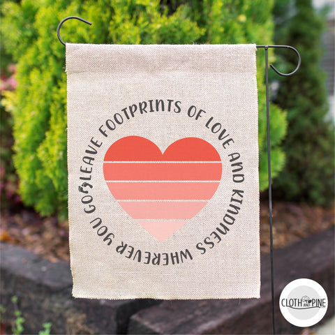 Ombre Heart - Leave Footprints of Love and Kindness Wherever You Go SVG Cloth and Pine Designs 