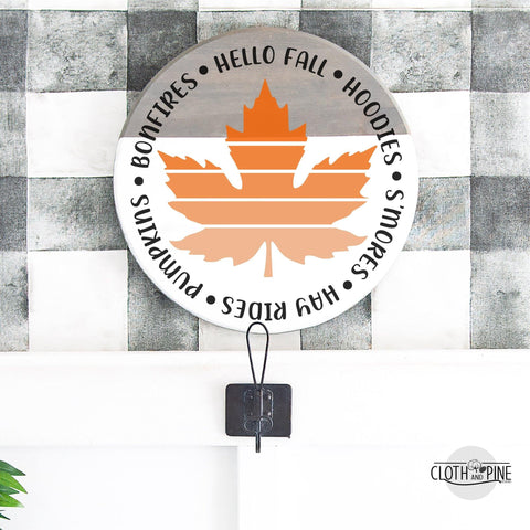 Ombre Maple Leaf with Fall Favorite Activities SVG Cloth and Pine Designs 