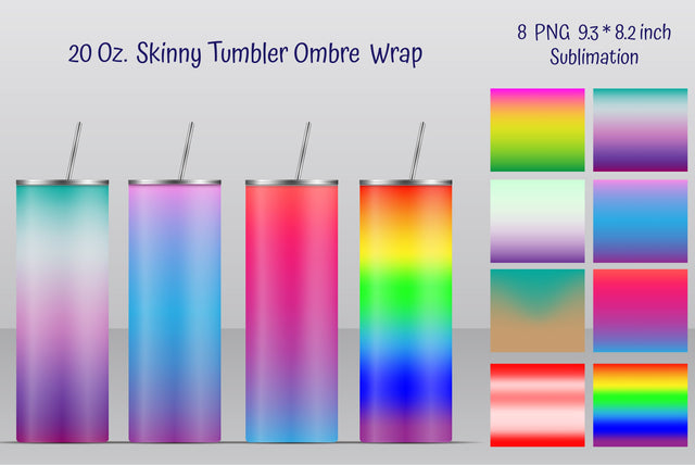 Ombre Straight Skinny Tumbler Sublimation Sublimation Kseniia designer 