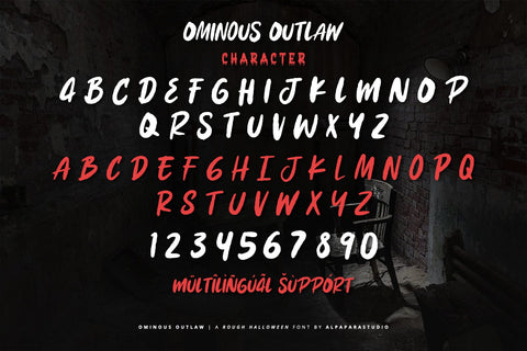 Ominous Outlaw - Rough Display Font Font Alpaprana Studio 