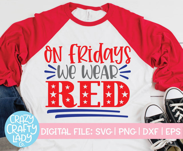 On Fridays We Wear Red | Military SVG Cut File SVG Crazy Crafty Lady Co. 