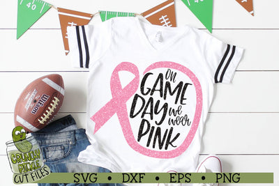 On Game Day We Wear Pink Football / Breast Cancer Awareness SVG File SVG Crunchy Pickle 