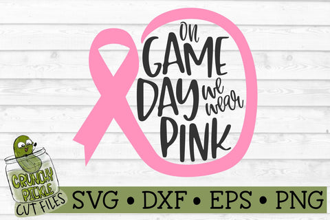 On Game Day We Wear Pink Football / Breast Cancer Awareness SVG File SVG Crunchy Pickle 