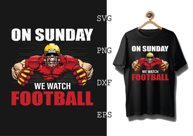 On Sunday We Watch Football Svg, Football Season Svg, Football Team Svg, American Football Team Svg SVG DesignTShirt 