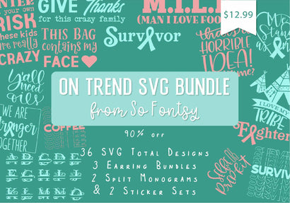 On Trend SVG Bundle from So Fontsy Bundle So Fontsy Design Shop 