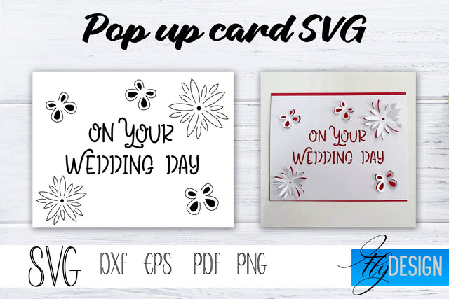 On your wedding day Pop Up Card SVG, Pop-Up Greeting Card, Cricut Pop Up Card, Mothers Day Svg, 3D Card, Birthday SVG Card SVG Fly Design 