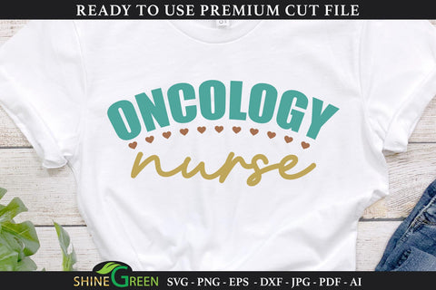 Oncology Nurse SVG Cut File | Cancer SVG SVG Shine Green Art 