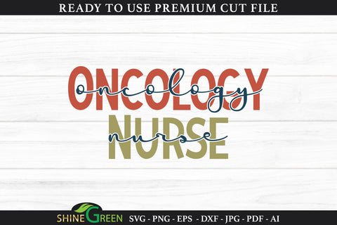 Oncology Nurse SVG T-Shirt Design SVG Shine Green Art 