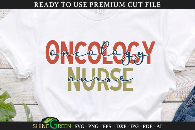 Oncology Nurse SVG T-Shirt Design SVG Shine Green Art 