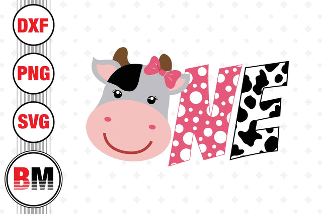 One Birthday Cow SVG, PNG, DXF Files SVG BMDesign 