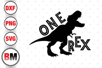 One Birthday T Rex SVG, PNG, DXF Files SVG BMDesign 