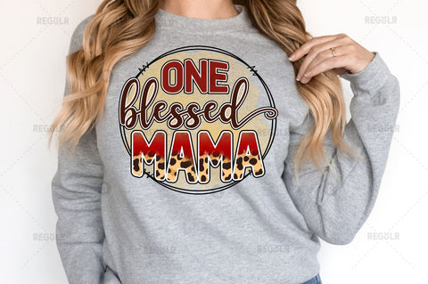 One Blessed Mama Sublimation PNG Sublimation Regulrcrative 