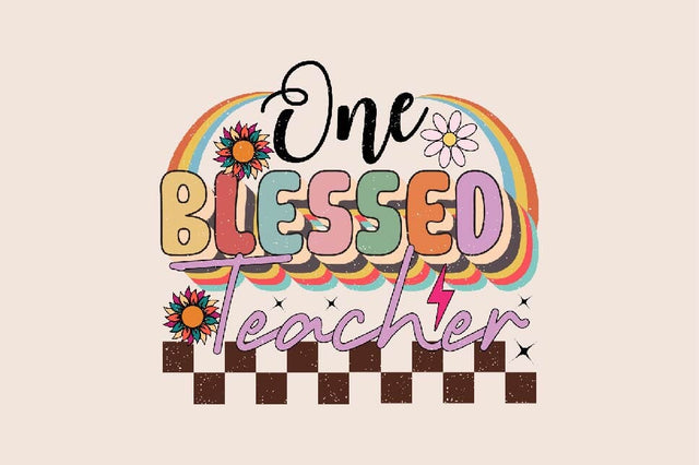 One Blessed Teacher Sublimation SVGArt 