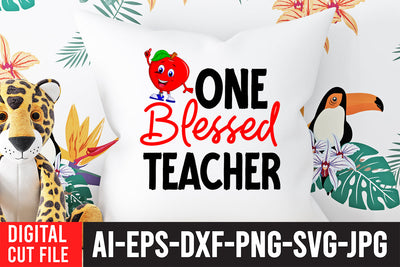 One Blessed Teacher SVG Cut File , Teacher SVG Bundle SVG BlackCatsMedia 