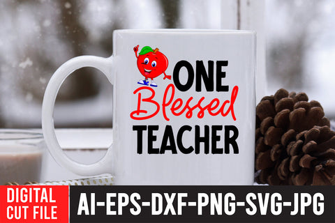One Blessed Teacher SVG Cut File , Teacher SVG Bundle SVG BlackCatsMedia 