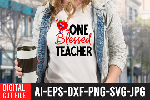 One Blessed Teacher SVG Cut File , Teacher SVG Bundle SVG BlackCatsMedia 