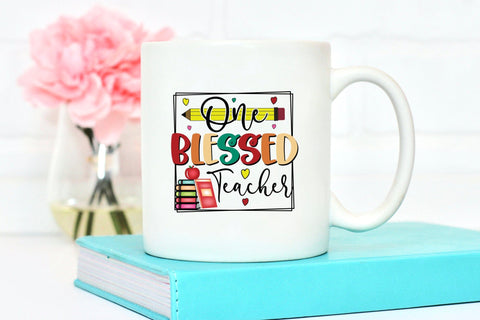 One Blessed Teacher - Teacher PNG Sublimation Sublimation CraftLabSVG 