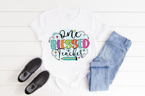 One Blessed Teacher | Teacher Sublimation Design Sublimation CraftLabSVG 