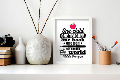 One child, one teacher, one book SVG SVG VectorSVGdesign 